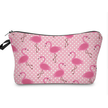 Travel Portable Storage Bag Flamingo Design Cosmetic Bag Europe Lady Daily Hand Bag
