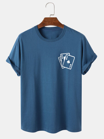 Poker Chest Print 100% Cotton T-Shirts