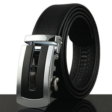 Mens Business Luxury Strap Cowhide Leather Belt Casual Automatic Buckle High Quality Leather Belt
