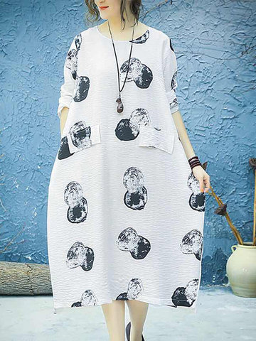 Polka Dots Vintage Mid-Long Dresses