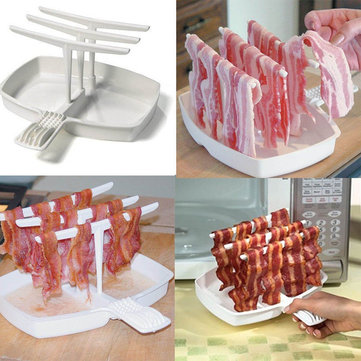 Removable Tray Microwave Bacon Cooker Shelf Rack