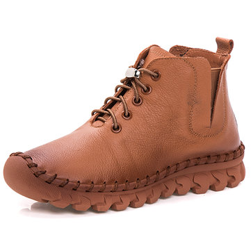 SOCOFY Casual Leather Boots