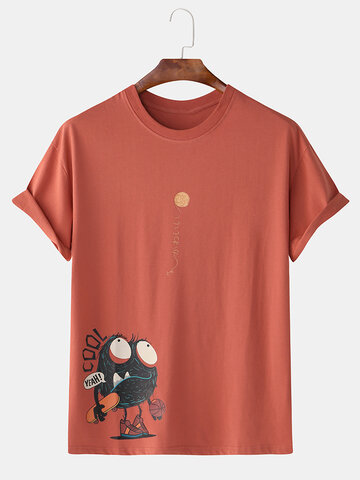 99% Cotton Fun Cartoon Monster Print T-Shirts