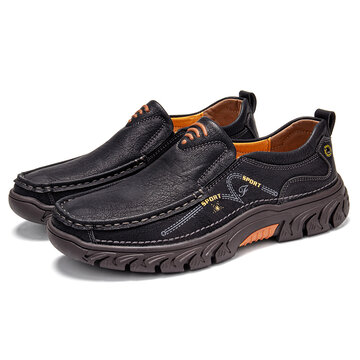 Men Comfy Non Slip Soft Sole Leather Shoes