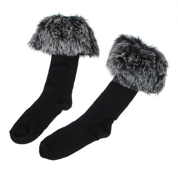 Half Long Artificial Fur Stockings