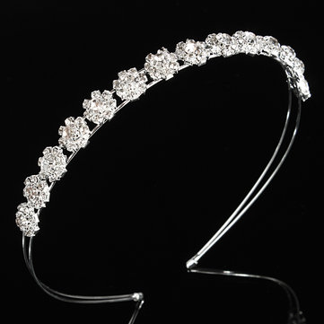 Sliver Wedding Bridal Prom Crystal Rhinestone Diamante Crown Tiara Headband