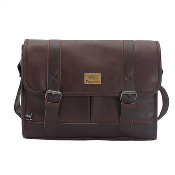 Vintage Men PU Leather Shoulder Bags Satchel Briefcase Laptop Travel Bags
