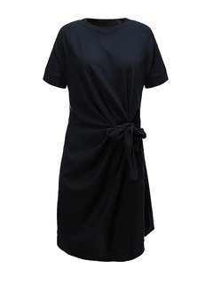 Women Elegant Solid Pleated Bodycon Work Party Wrap Dress - Newchic ...